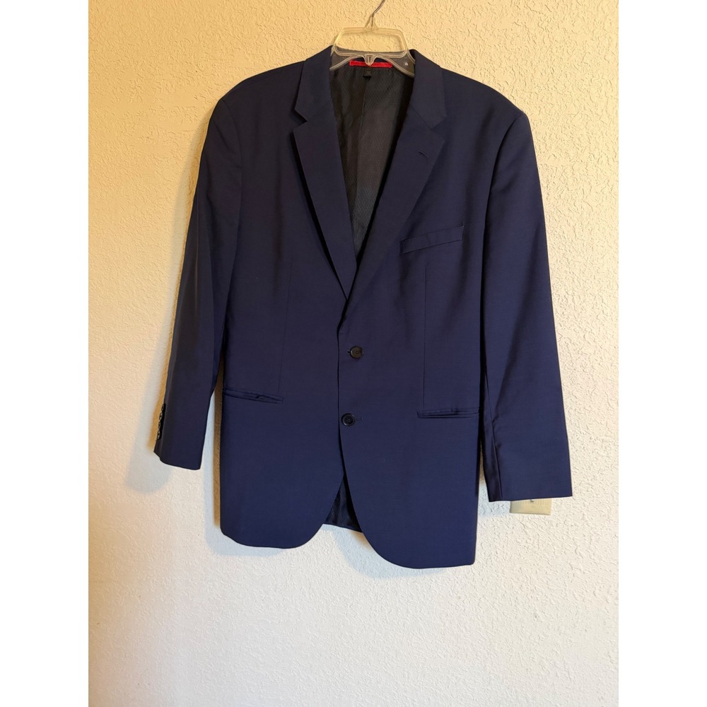 Hugo Boss Mens 44R Navy Blue Virgin Wool‎ C-Jeffery C-Simmons Blazer Suit Jacket